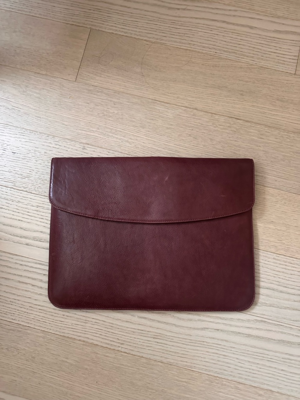 Classic Burgundy Leather Laptop Sleeve - Professional Laptop Case
